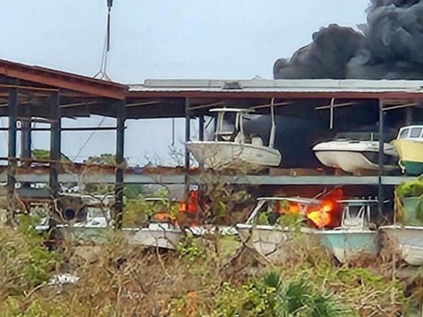 Fire at Palm Harbour Marina