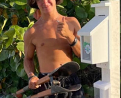 Creating Pet Waste Bag Clean Up station with Treats.